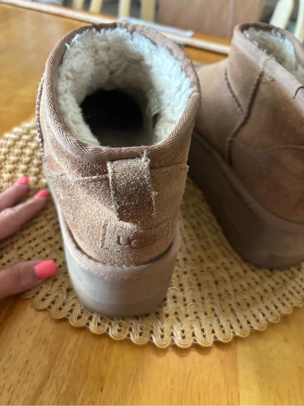 UGG Chestnut Suede Shearling Ankle Booties